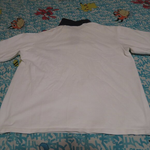 Vintage 90s Phys Ed Staff Gym Closet Embroidered Polo Made in USA Large White - Picture 5 of 5
